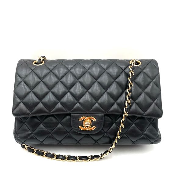 ✨$6700✨ Chanel Black Lambskin Double Flap Shoulder Bag - Picture 2 of 13
